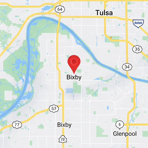 bixby, ok on a map