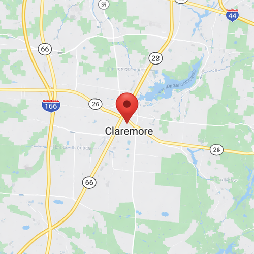 claremore, ok on a map