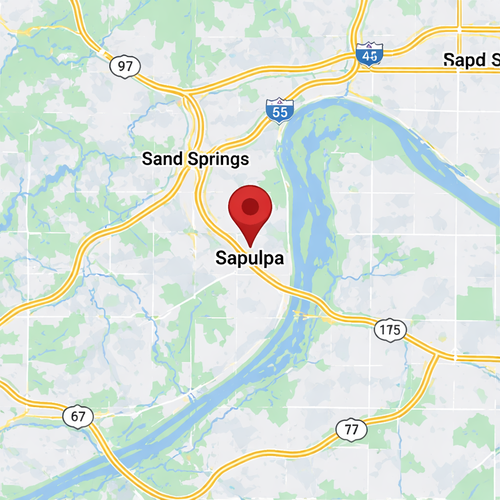 Sapulpa, OK on a map